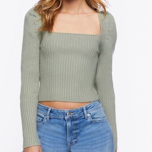 Puffed Sleeve tie back sweater